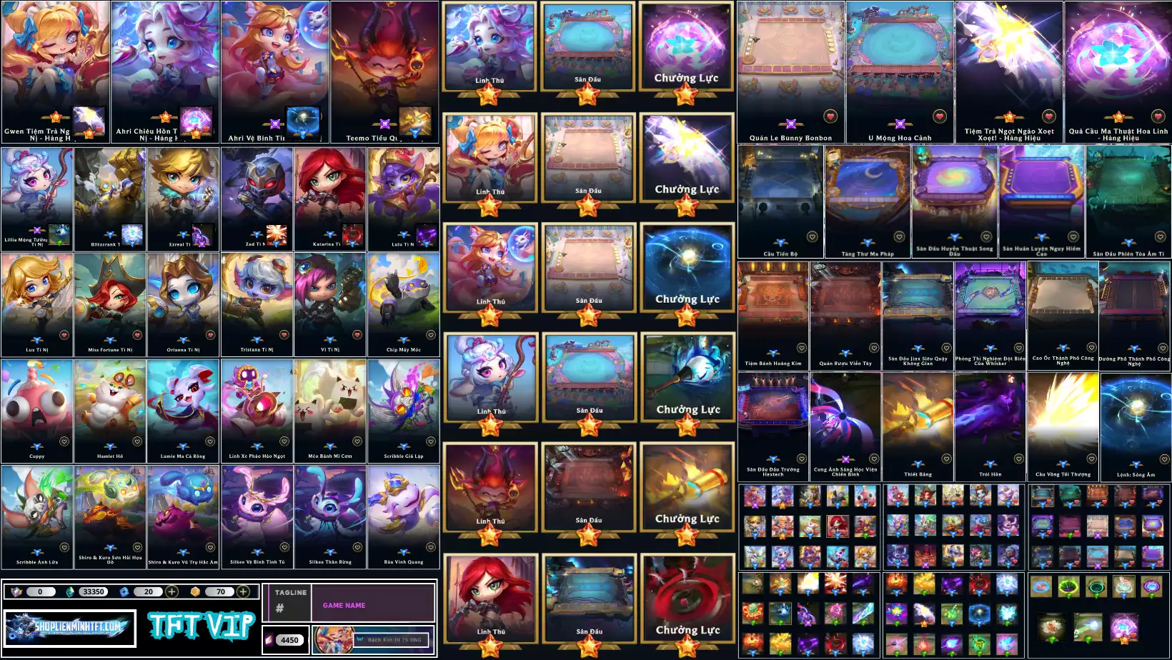 -  Full 2 Combo Hàng Hiệu - Dư 0 Huy Chương - 4 Vàng - 6 Tím - 2 Sàn Tím - Dư 33350 Pha Lê - 10 Tí Nị Thường - 12 Sàn Đỏ - Chưởng Lực Như Ảnh - Rank Bạch Kim - Còn Đổi Tên
